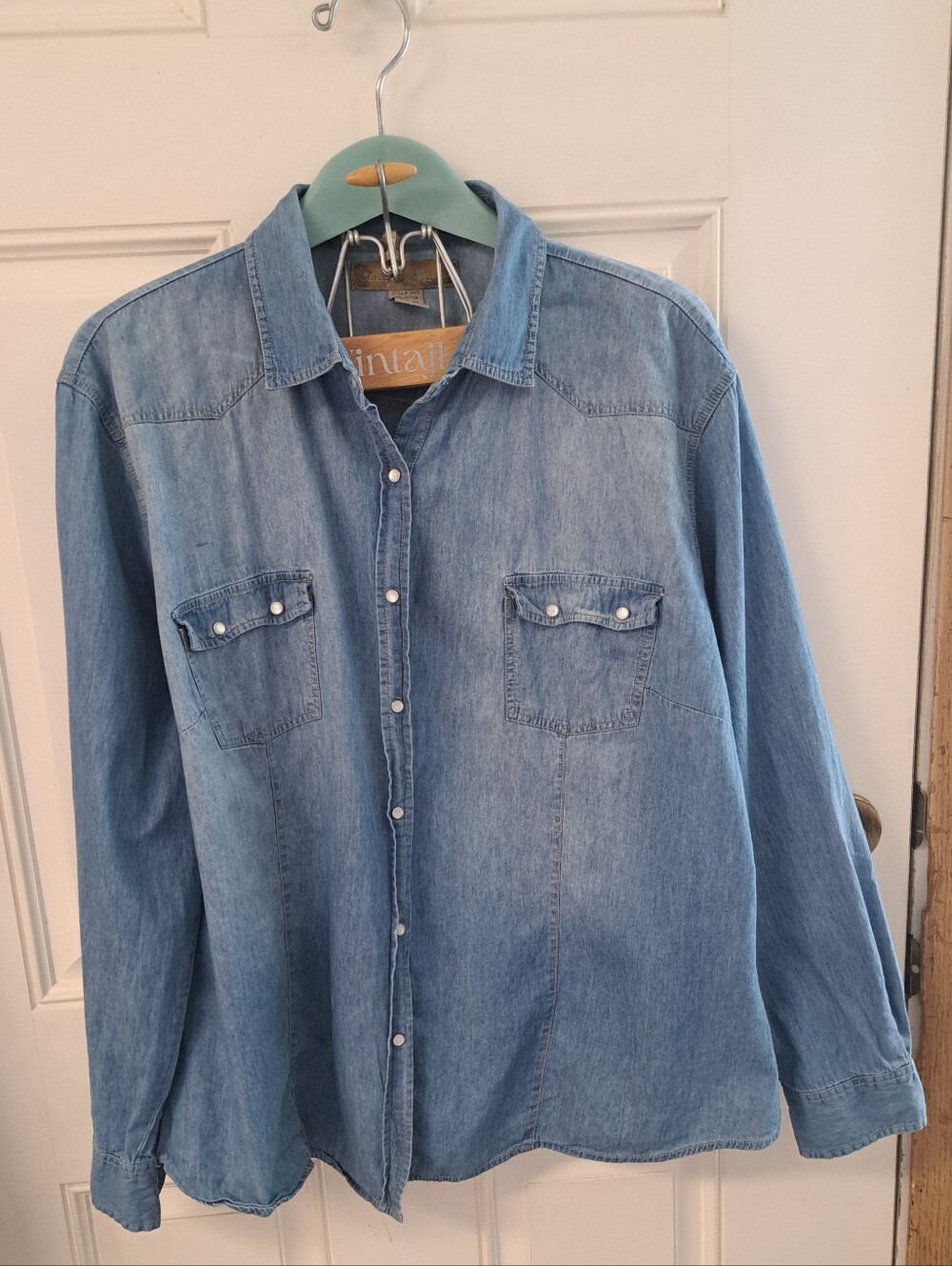 ANGEL KISS Snap Front Denim Shirt